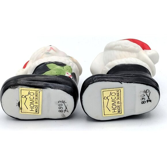 Christmas Animals Homco Ceramic Mouse Puppy Kitten Figures Santa Boots 1960s - Picture 3 of 16